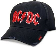 AC/DC BASEBALL CAP: RED LOGO EMBOSSED