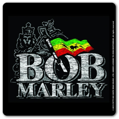 BOB MARLEY SINGLE CORK COASTER: DISTRESSED LOGO
