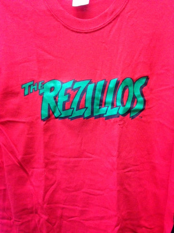 REZILLOS TEE: LOGO ON RED