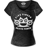 FIVE FINGER DEATH PUNCH LADIES FASHION TEE: KNUCKLEDUSTER