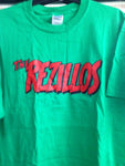 REZILLOS TEE: LOGO ON GREEN