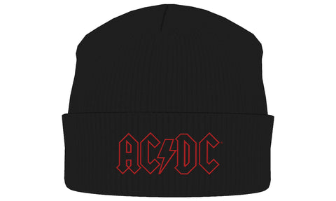AC/DC KNITTED BEANIE: RED LOGO